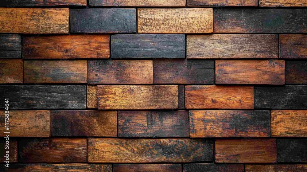 Poster rustic wooden wall texture showcasing a rich blend of warm tones and natural patterns in an artisana