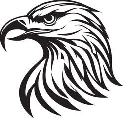 Eagle Head Silhouette Logo Illustration, Bird falcon logo design, eagle or hawk badge emblem vector icon 