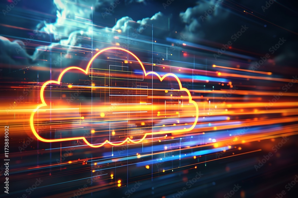 Wall mural abstract cloud computing technology concept background