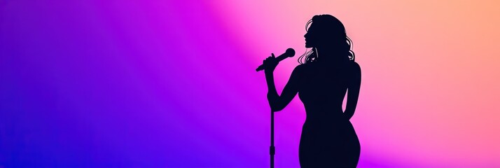 Naklejka premium 3D animated female stand-up comedian telling joke on stage 