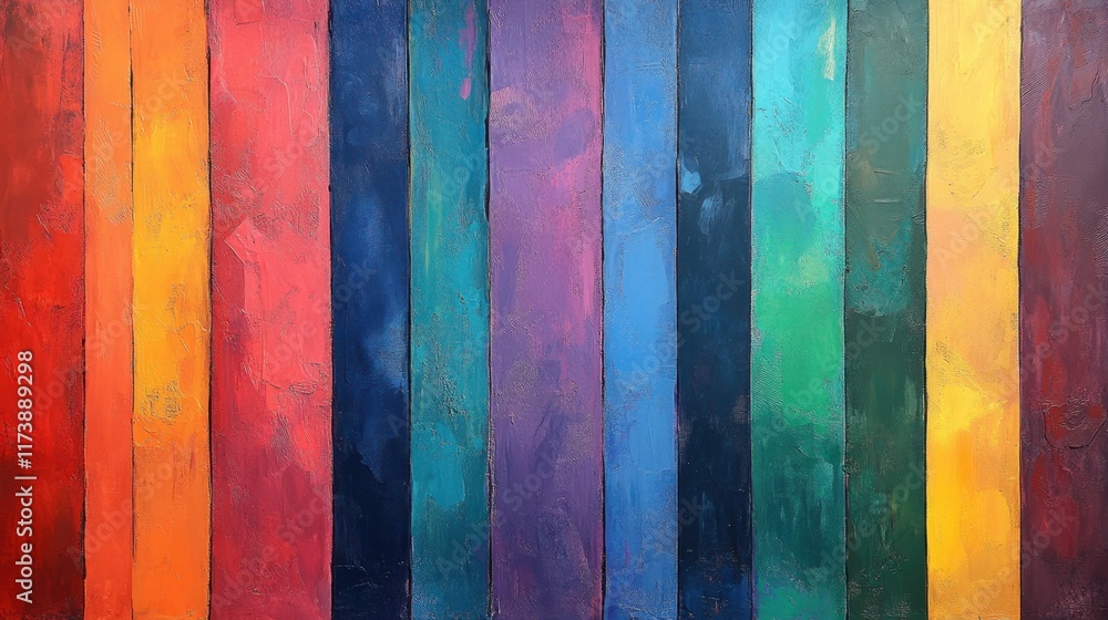 Poster vibrant abstract artwork featuring vertical stripes in various colors creating a mesmerizing visual 