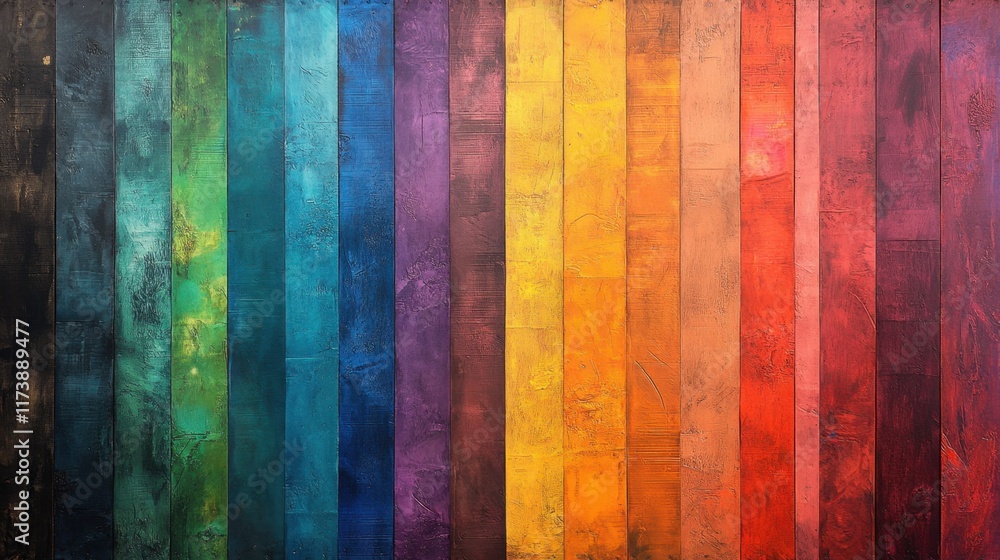 Poster vibrant vertical stripes showcasing an abstract blend of colors, creating a rich tapestry of artisti