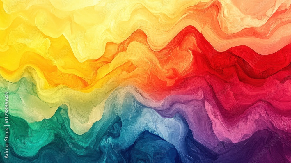 Poster vibrant waves of color flow seamlessly across the canvas, creating a dynamic and expressive visual e