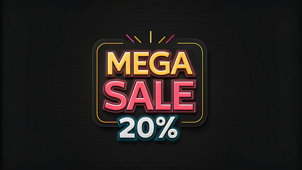 mega sale editable text effect