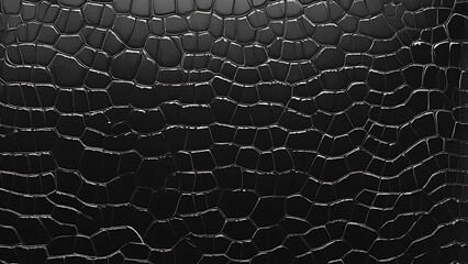 Black Crocodile Leather  leather close-up texture flat lay background