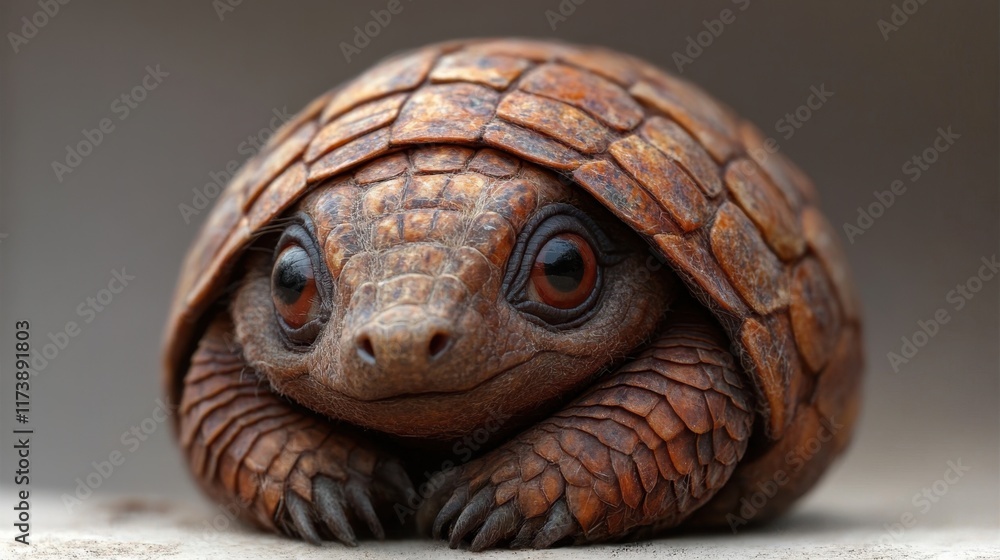 Poster unique tortoise with intricate shell resting peacefully on a surface in a calm environment. generati
