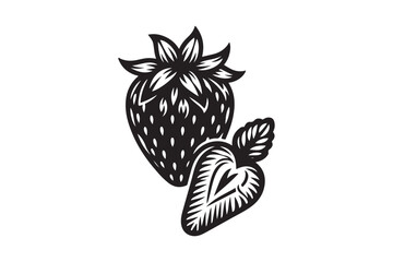 Obraz premium strawberry healthy fruit nature outline 