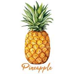 pineapple in watercolor illustration style  isolated vector on white background