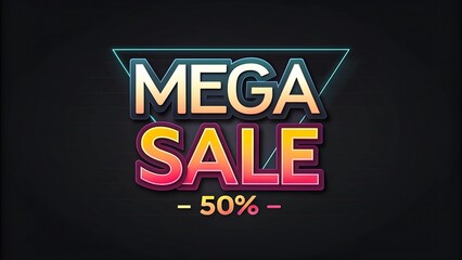 mega sale editable text effect