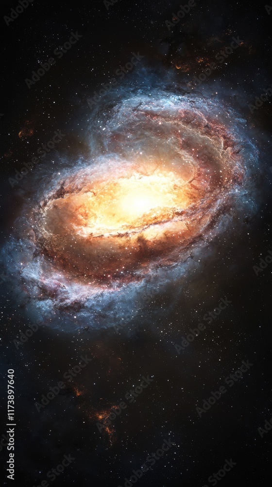 Poster galactic swirl of colorful candy-like patterns outer space stunning visuals cosmic environment awe-i