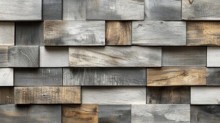 Unique wooden wall design showcasing a blend of light and dark textures creating an artistic ambiance. Generative AI