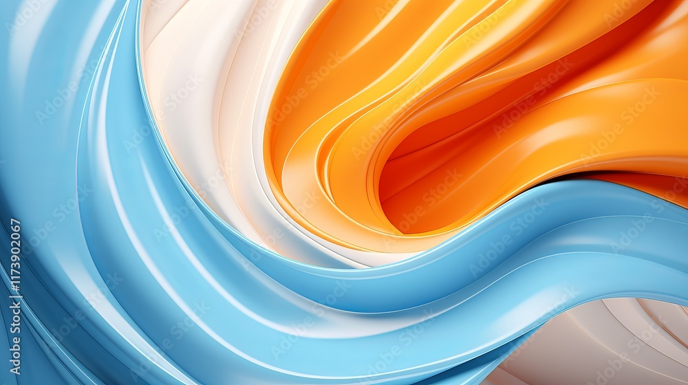 Poster flowing waves of vibrant colors create a mesmerizing abstract composition. generative ai