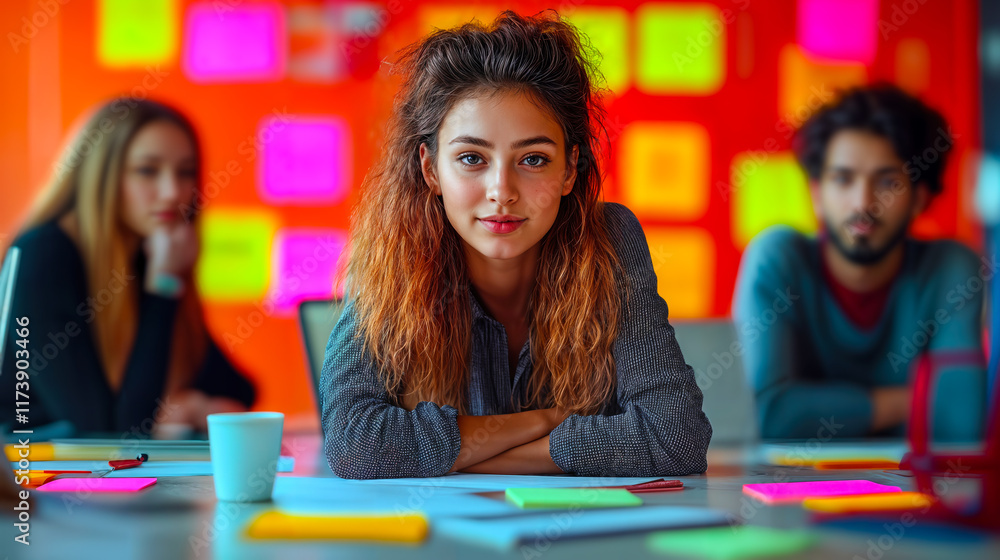 Poster collaborative ai platform enhancing creative teamwork in modern workspace environment