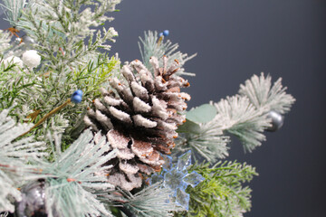 beautiful Christmas decorations on the Christmas tree