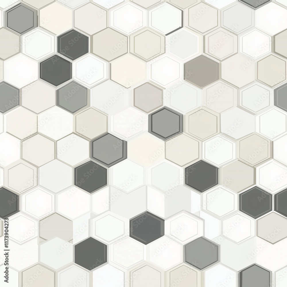 Poster clean scandinavian geometrics seamless pattern design modern interior minimalistic environment hexag
