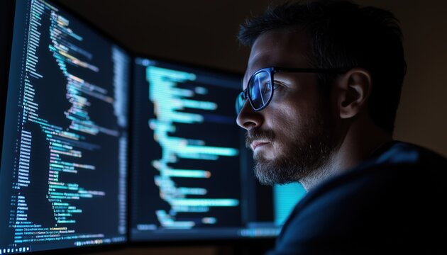Software Development And Coding Technologies: A Programmer And Ux Ui Specialist Working On Mobile And Website Programing Development Technology.
