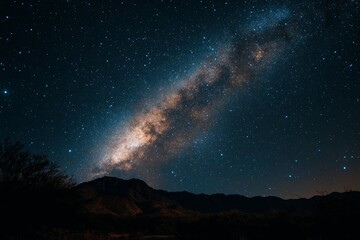 starry milky way sky in remote area - stargazing and traveling