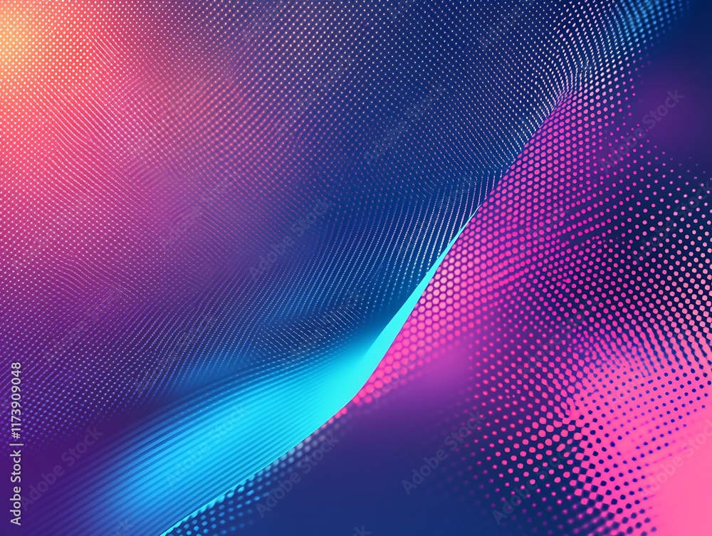 Poster abstract colorful dotted wave pattern design