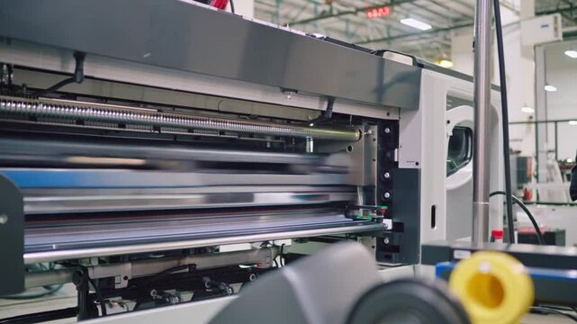 �Large-format printer in action, showcasing the printing process with precision and efficiency.