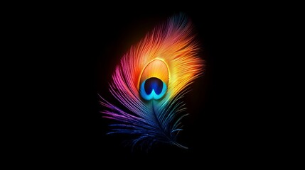 Vibrant peacock feather against a dark background.  A burst of color!