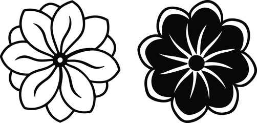 Silhouette of flower ornament illustration