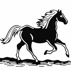 horse silhouette isolated on white