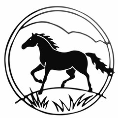 Obraz premium horse silhouette vector illustration