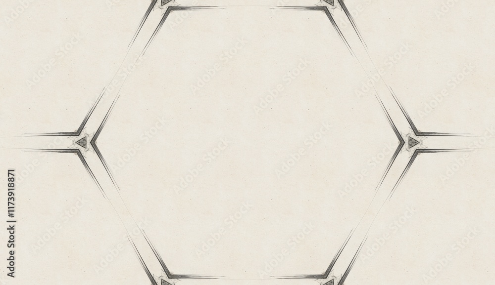Aufkleber abstract symmetrical geometric pattern with soft beige background