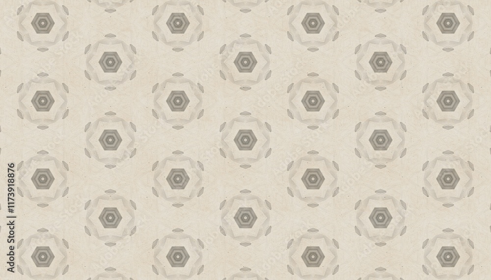 Poster abstract geometric pattern with hexagonal shapes on beige background