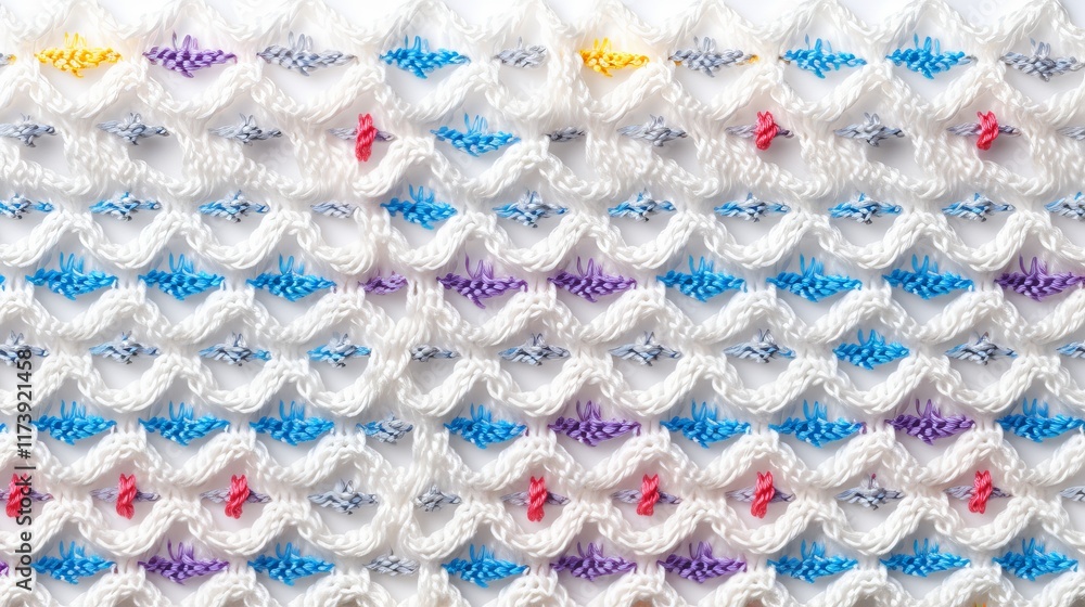 Aufkleber colorful knitted pattern displaying intricate designs and textures. generative ai