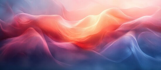 Obraz premium Smooth Gradient Abstract Artwork Warm Red Cool Blue Ambient Light Minimalistic Digital Art