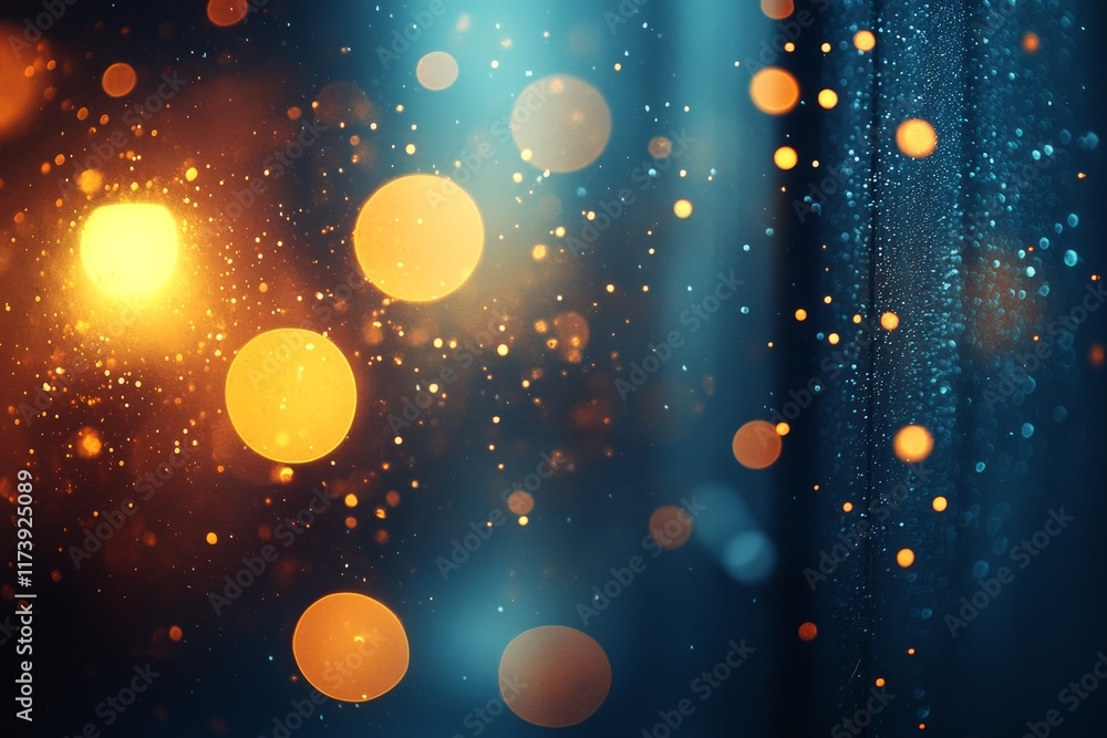 Poster bright and colorful bokeh lights create a dreamy atmosphere in a dark setting during nighttime