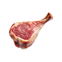 Grilled duck drumsticks thigh seasoned with spices and herbs, isolated on white transparent background. Concept of delicious roasted food