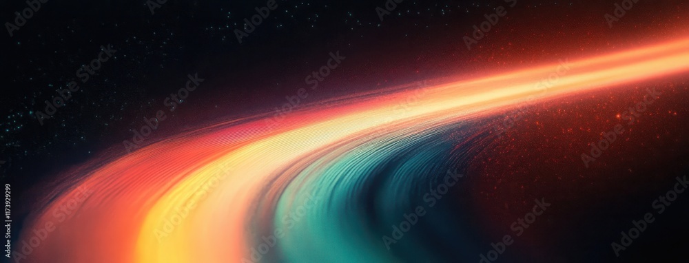 Poster abstract vibrant gradient background with green and orange shapes on black backdrop and noisy textur