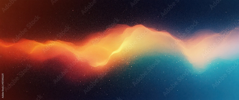 Poster vibrant abstract gradient background with glowing colors and noisy texture design