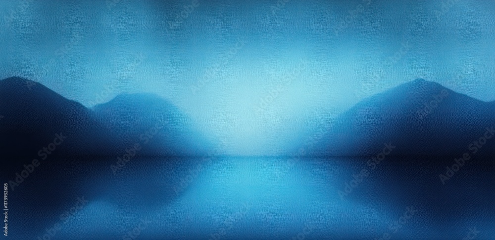Aufkleber blue gradient background soft glowing light abstract design noise texture banner header