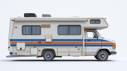 A vintage RV perfect for road trips and camping adventures. Offers a nostalgic feel with modern amenities for comfortable travel and living.