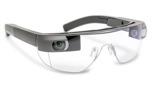 Smart glasses with augmented reality overlay for hands-free information access. Ideal for field technicians and training scenarios.