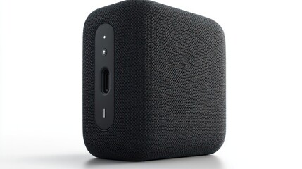 Obraz premium Compact portable speaker with fabric covering. Ideal for travel and on-the-go music enjoyment.