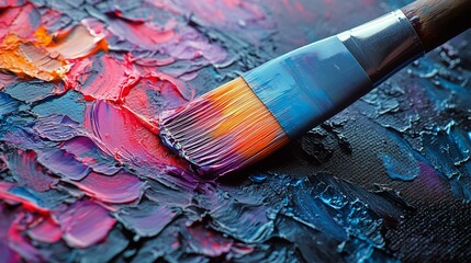 Vibrant brush strokes on canvas: exploring colorful abstract art