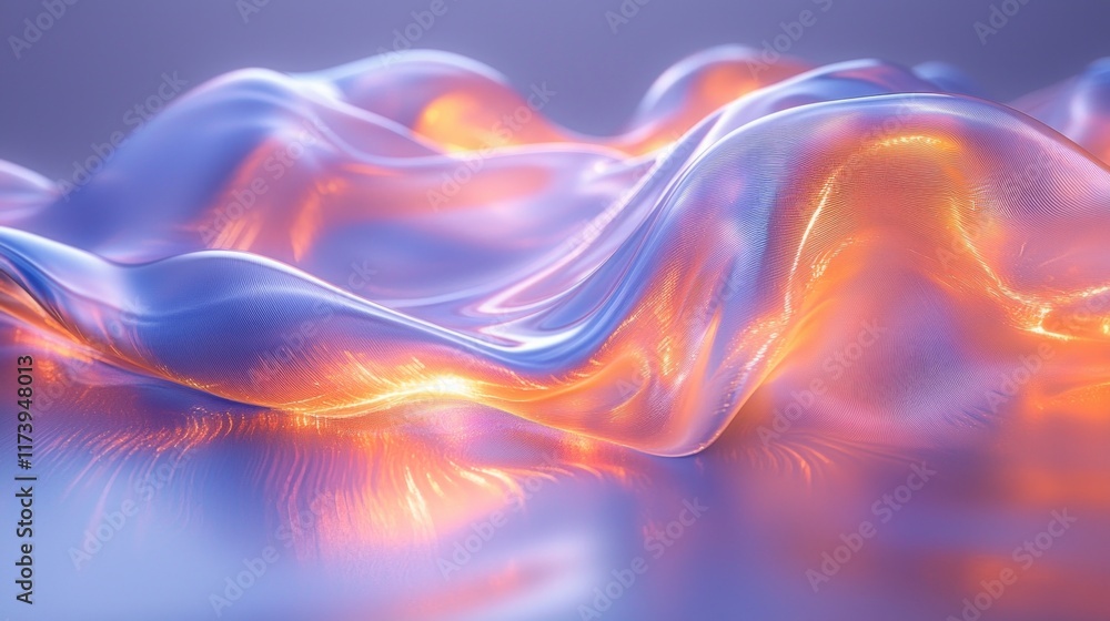 Aufkleber smooth flowing lines create elegant background in glowing pastel colors. soft gradients blend into s