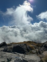 Breathtaking mountain landscape with dramatic cloud formation