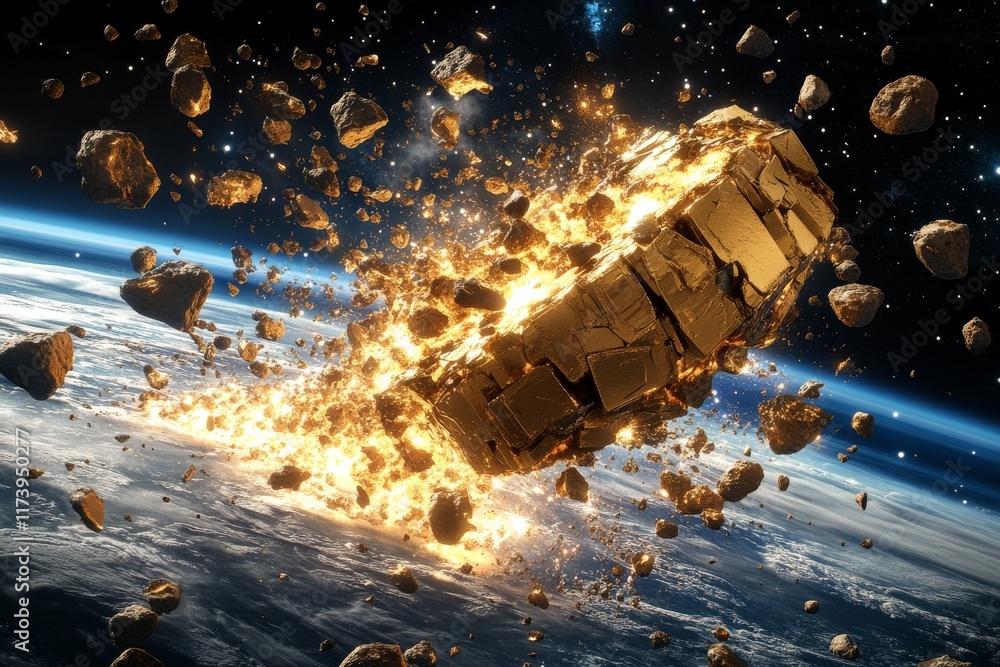 Poster explosive impact of a massive asteroid fragment entering earth's atmosphere at high velocity