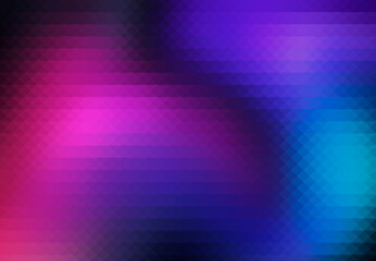 Abstract blue, pink and purple triangle background. High resolution full frame colorful triangular and rhombus shape vibrant background with color gradient.