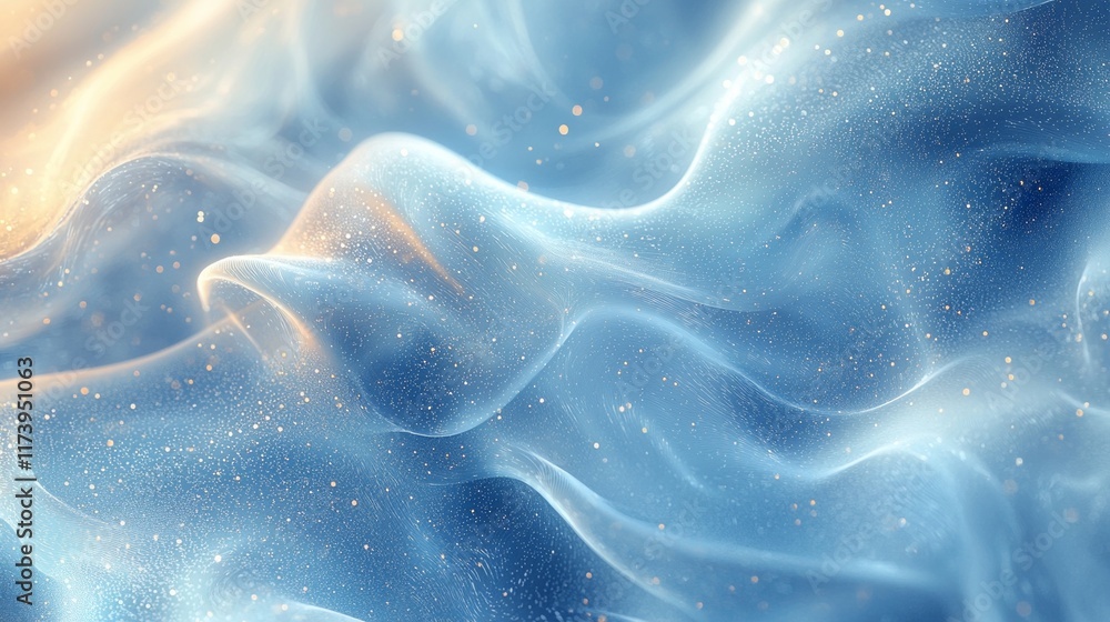 Poster vibrant background features flowing smooth lines resemble glass blend of subtle blues and silvers cr