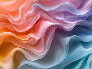 composition features smooth gradient of soft peach lavender and teal glowing curved lines creating serene and sophisticated atmosphere suitable for various design contexts.