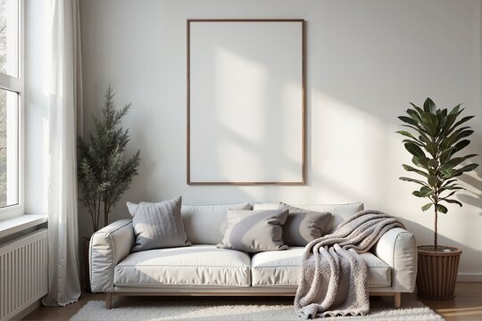 "Cozy corner with minimalist decor, natural light, and a touch of greenery."