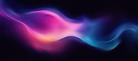 Naklejka premium Abstract Purple Teal Gradient Glow on Black Background Modern Digital Art Design