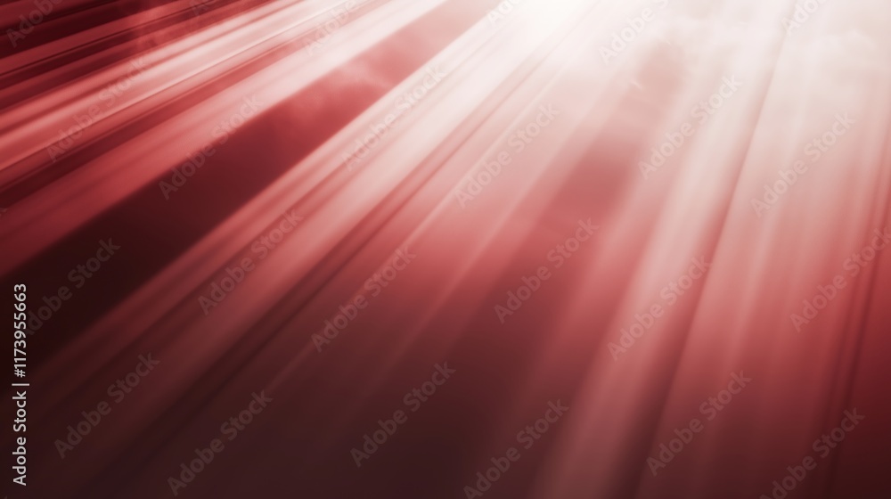 Poster a dramatic display of red light rays with floating particles