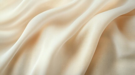 Obraz premium Beige Silk Drapery Background Fluid Texture Blurry Cosmetics Makeup Creamy Satin Abstract